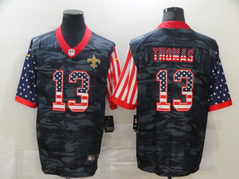 Men New Orleans Saints 13 Thomas Camouflage national flag Nike Limited NFL Jersey